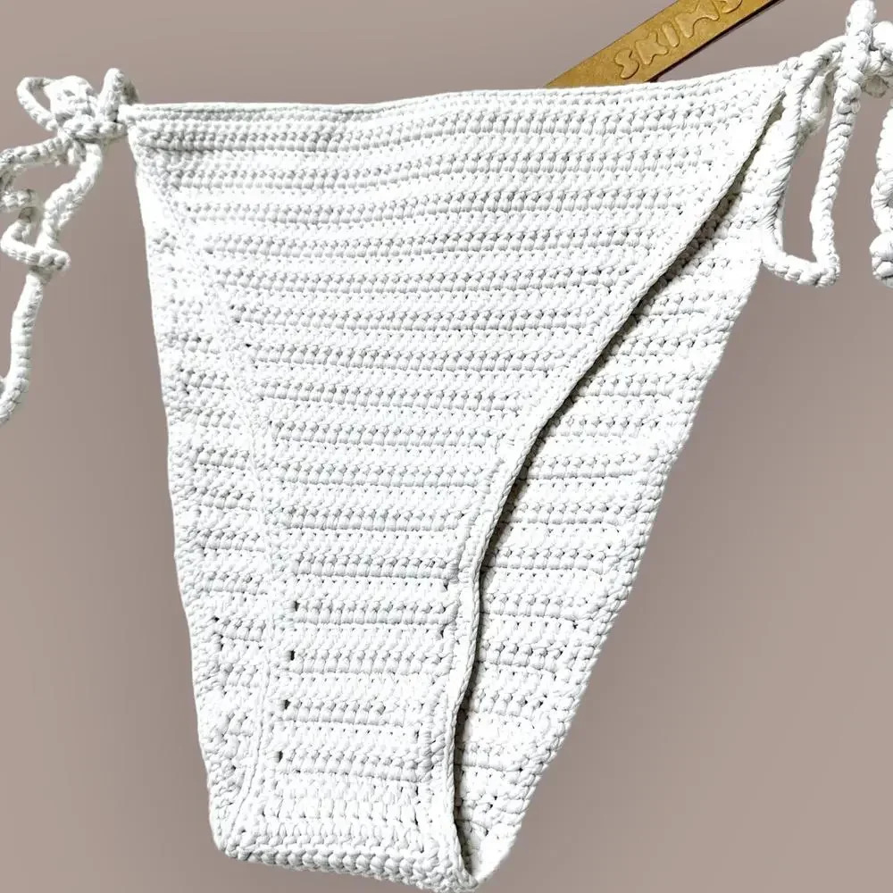 NWT Skims Crochet Swim Tie Bikini Bottoms Marble Women’s XL